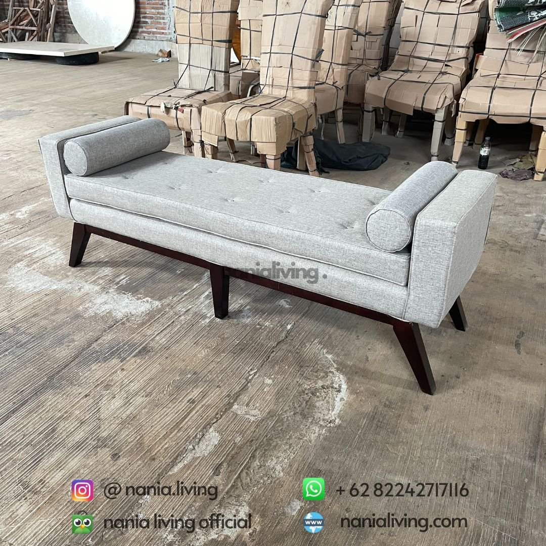 side Minimalist Teak Sofa Bench