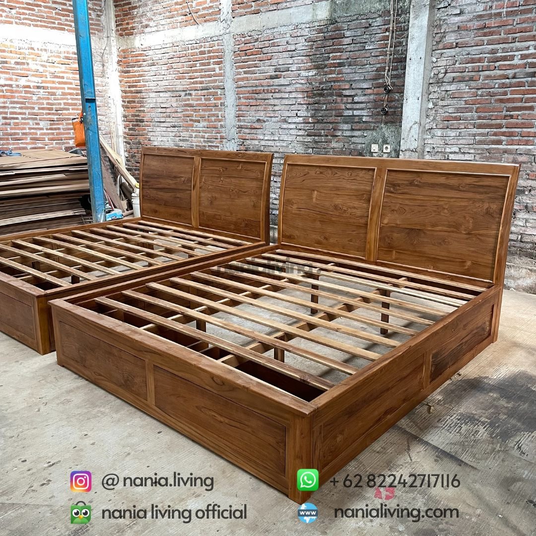 side Teak Drawer Minimalist Bed