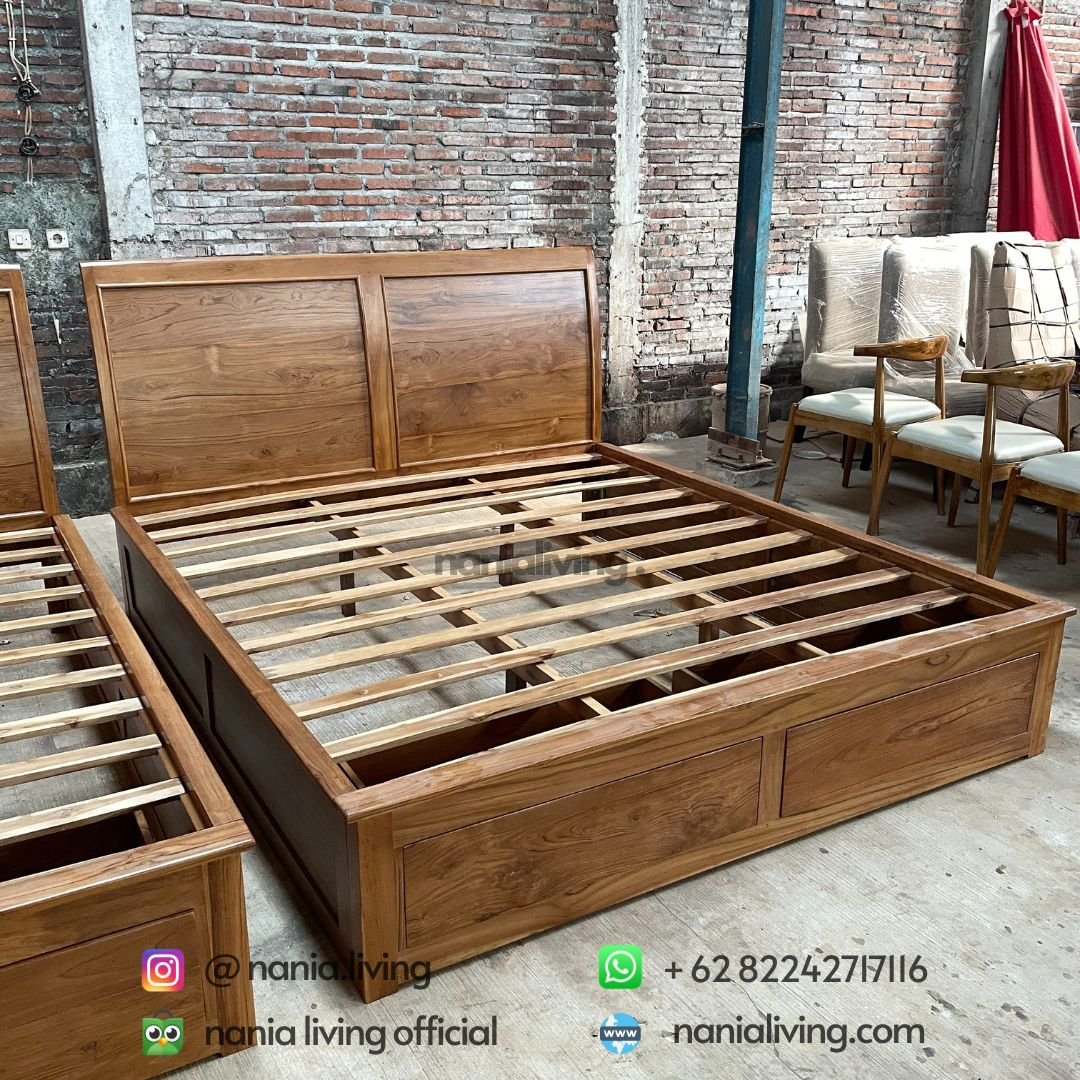 Teak Drawer Minimalist Bed