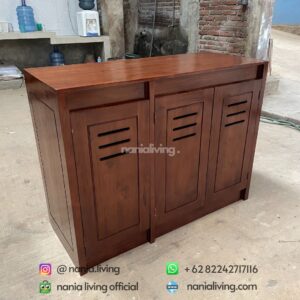 side Teak Minimalist Aquarium Sideboard