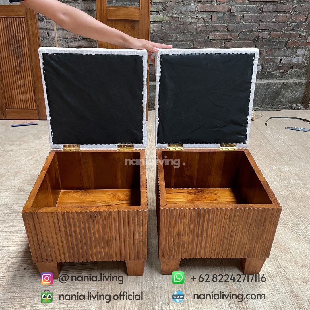 Teak Storage Vanity Seating 4 storage Teak Storage Vanity Seating