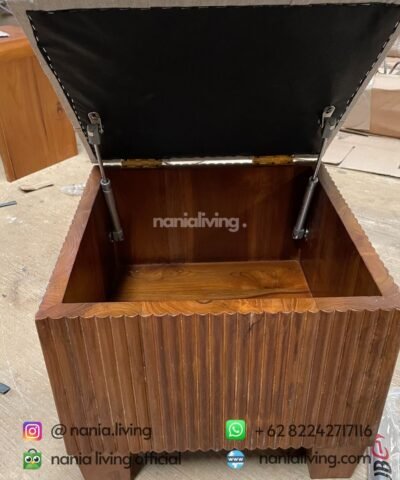 hidrolic Teak Storage Vanity Seating