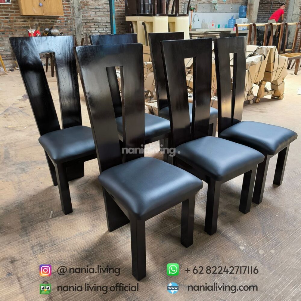 side Black Solid Dining Chairs