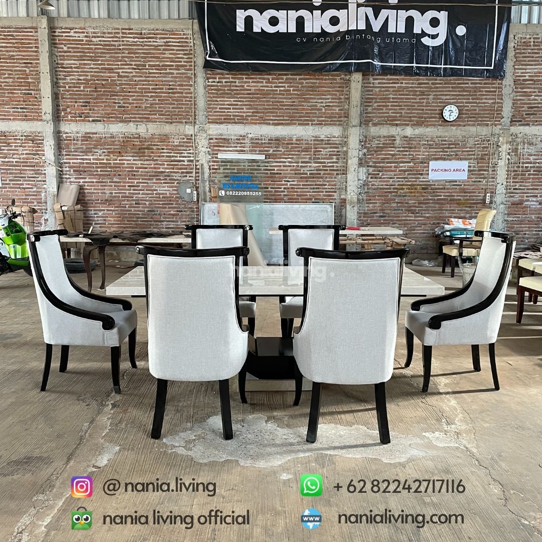 Marble Dining Table Set 8 cv nania bintang utama