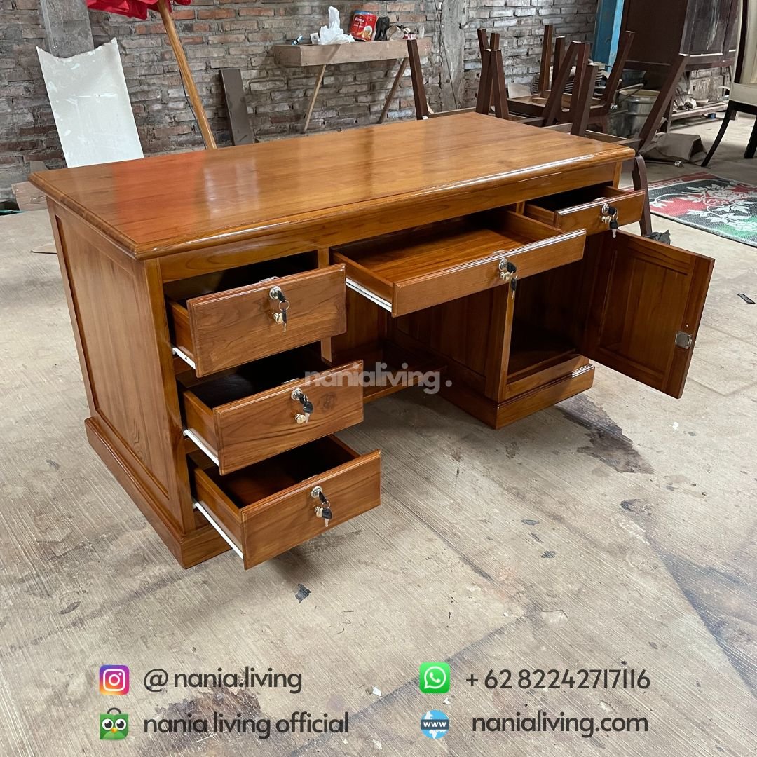 Natural Teak Work Table 6 cv nania bintang utama