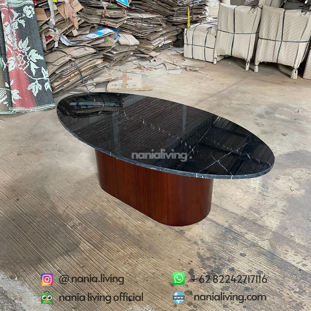 Oval Marble Living Table 4 cv nania bintang utama