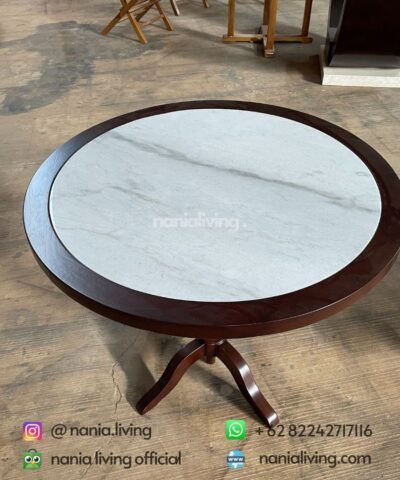 top Round Marble Living Table