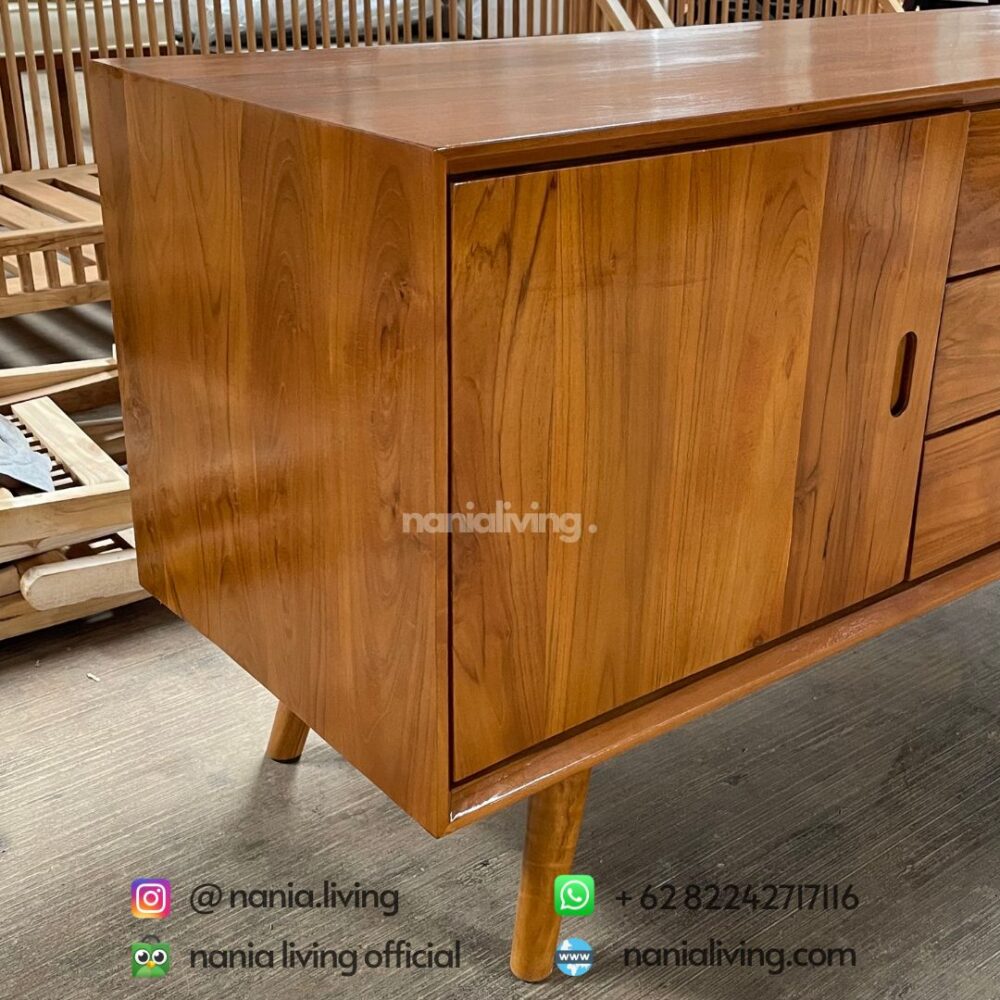 side Teak Retro Tv Cabinet