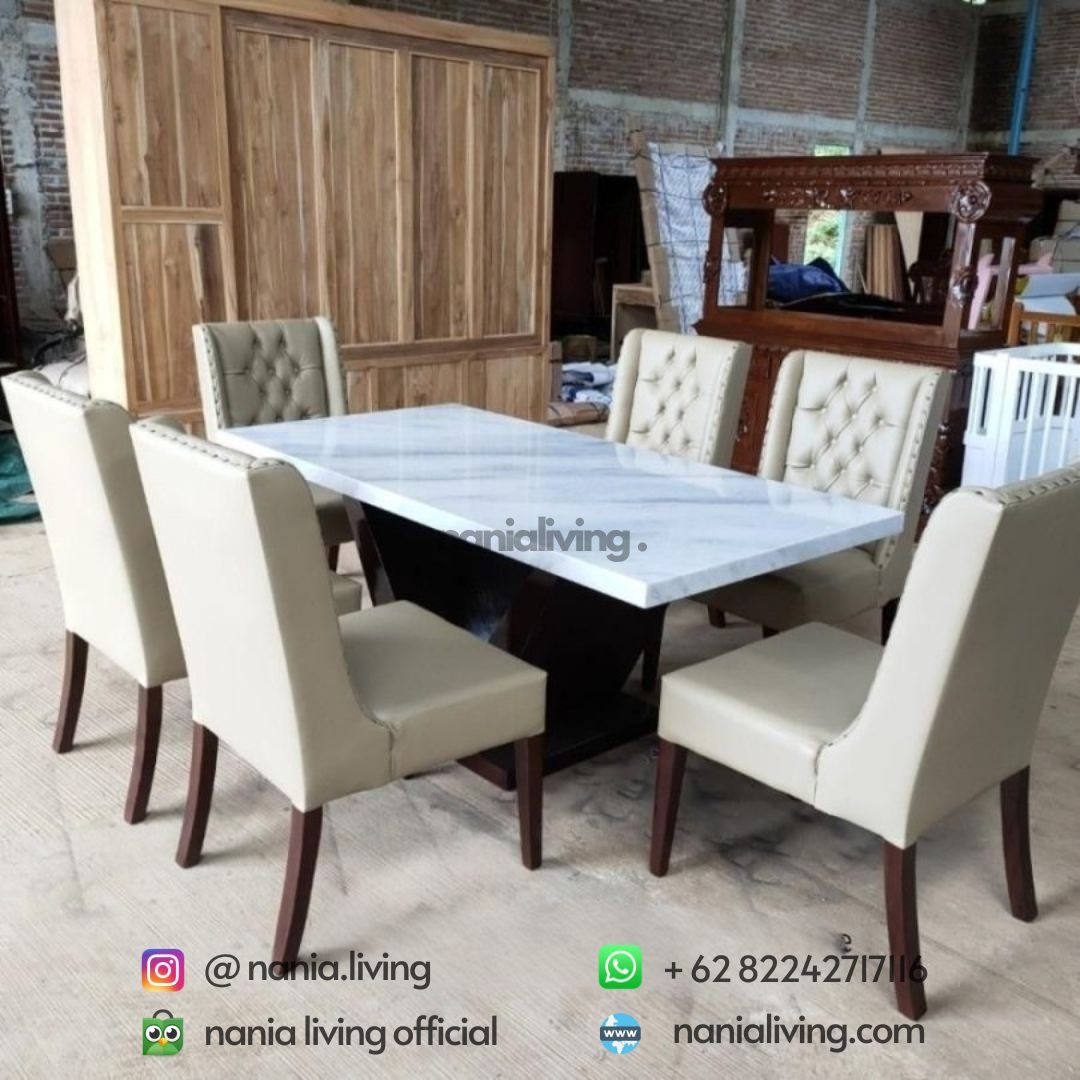 Graceful Marble Dining Table 3 cv nania bintang utama