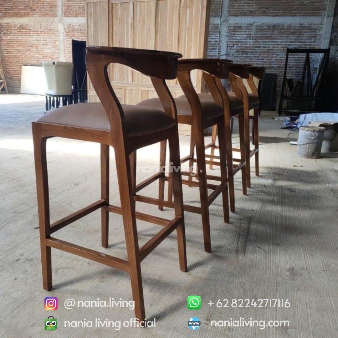 Minimalist Teak Bar Stools 2 Minimalist Teak Bar Stools