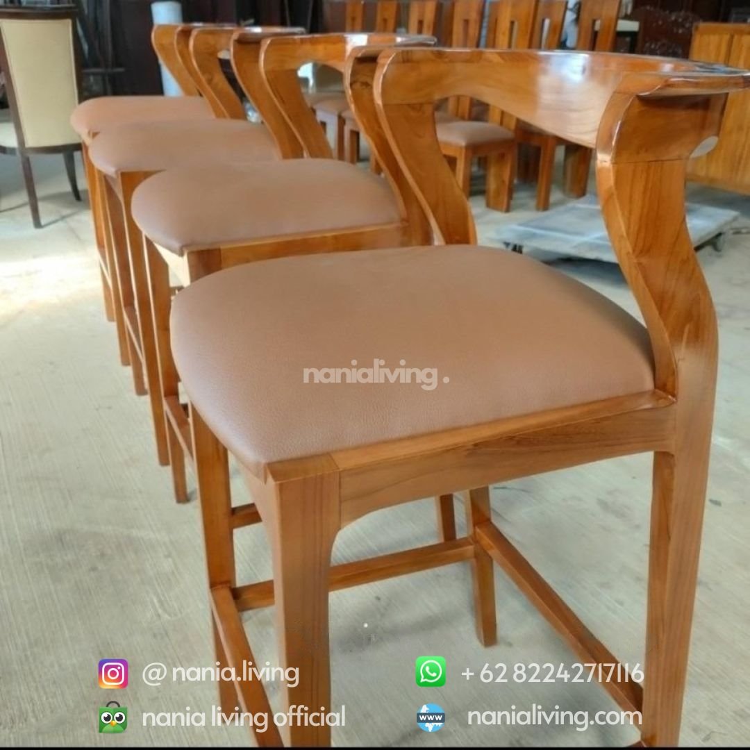 Minimalist Teak Bar Stools 3 cv nania bintang utama