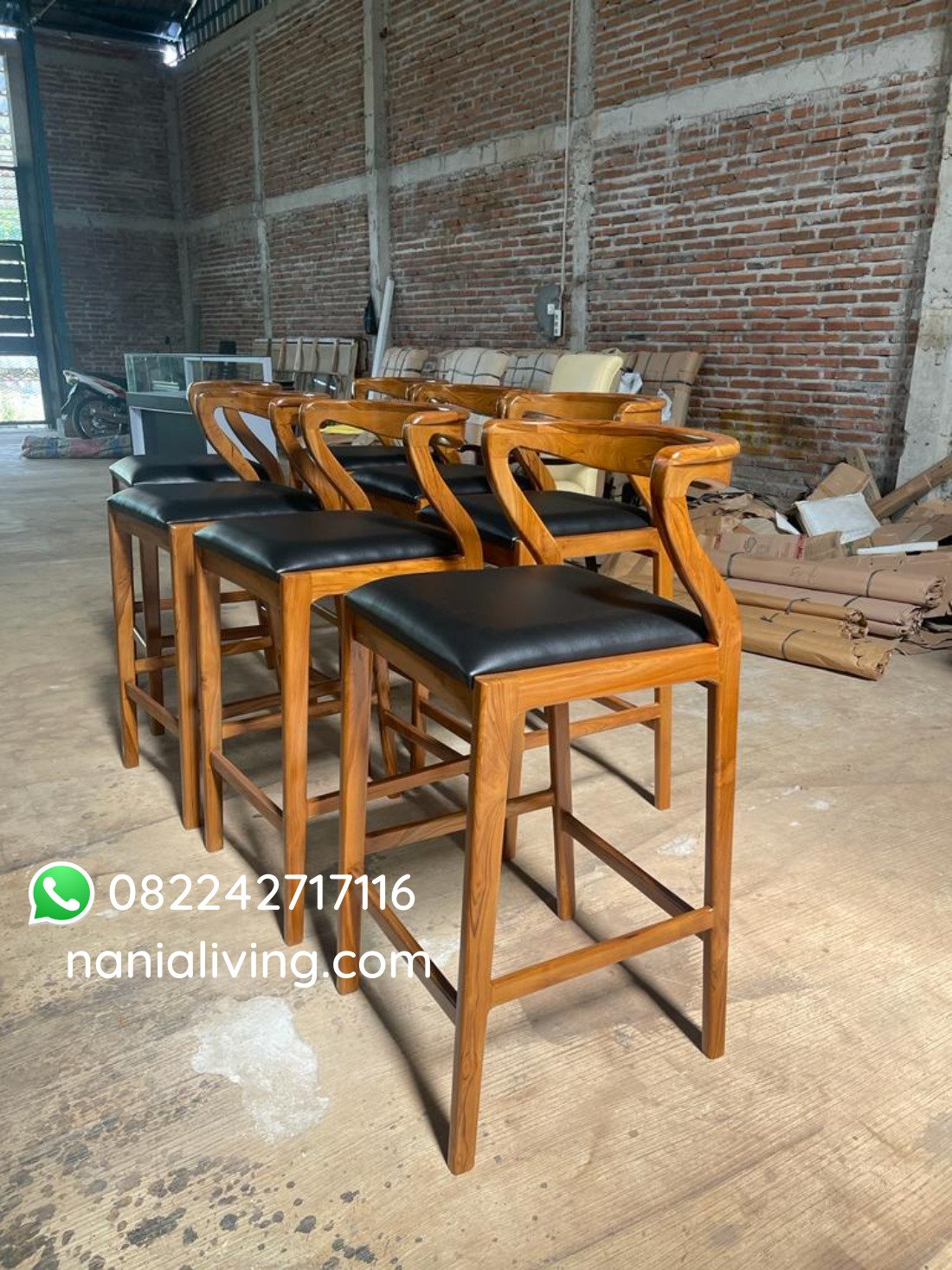 Minimalist Teak Bar Stools 5