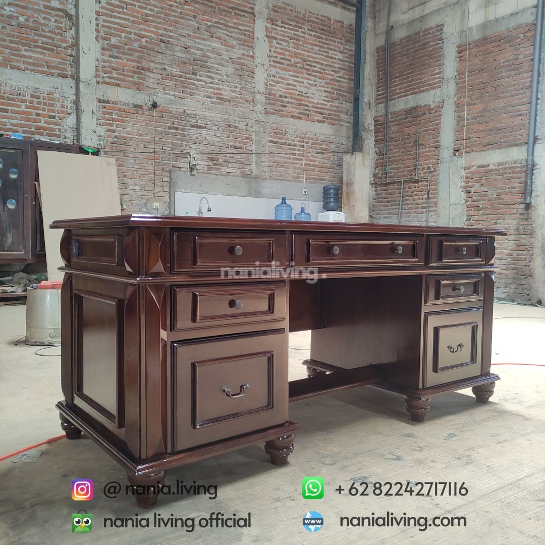 Minimalist Teak Director's Desk 2 Minimalist Teak Director's Desk