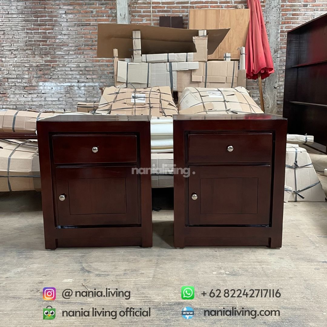 Minimalist Teak Storage Nightstand 4 duo Minimalist Teak Storage Nightstand