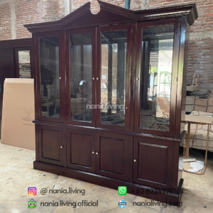 side Teak Glass Display Cabinet