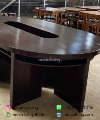 Teak Oval Conference Table