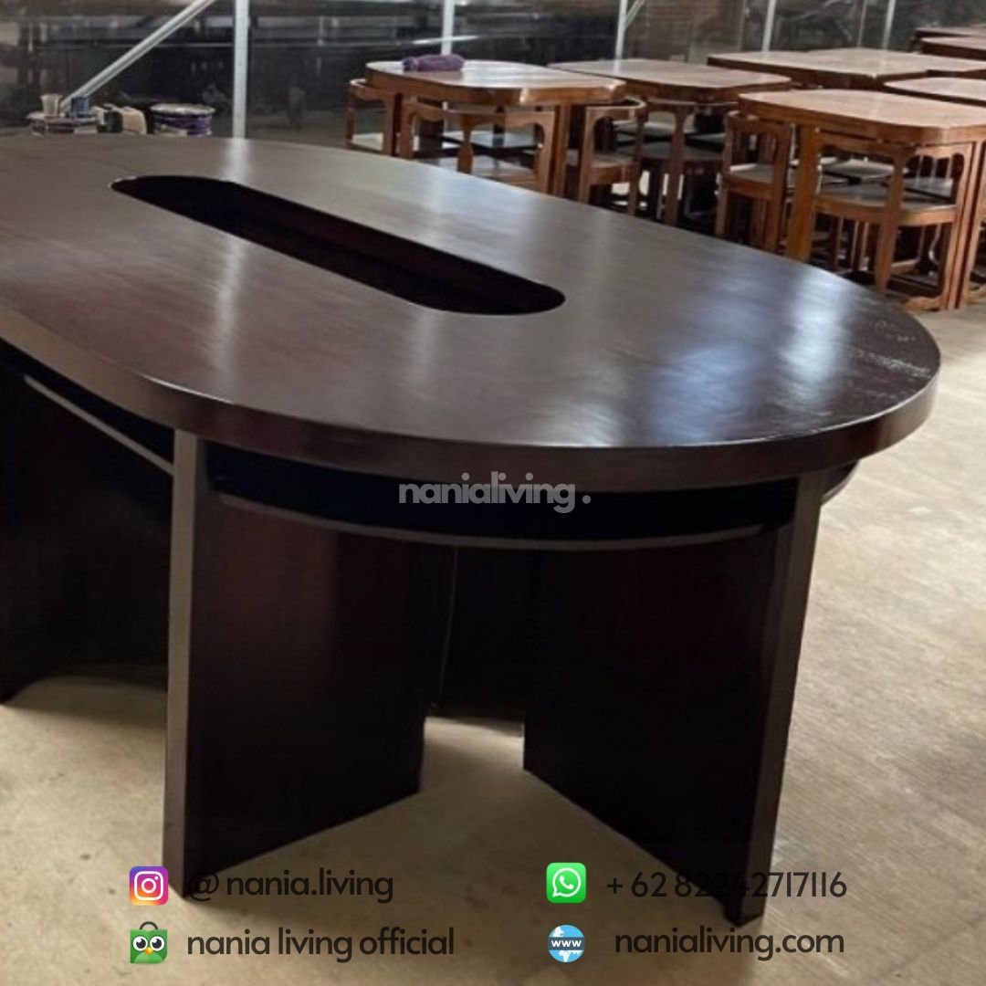 Teak Oval Conference Table 2 Teak Oval Conference Table