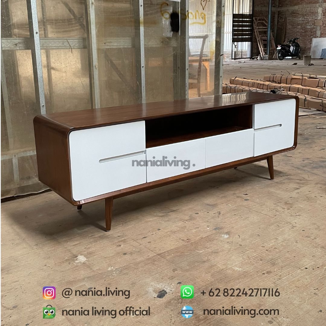 White Brown Retro Sideboard 3 cv nania bintang utama