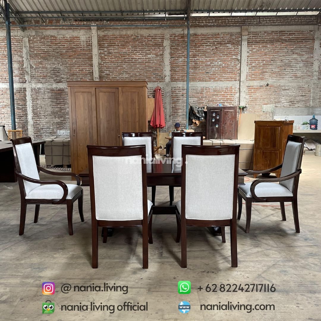 minimalist 6-seater teak dining table (2) minimalist 6-seater teak dining table
