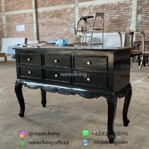 side Teak Black Sideboard Table