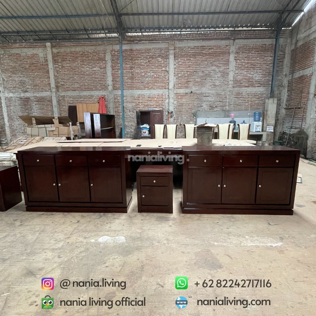 teak minimalist modern sideboard 3 cv nania bintang utama