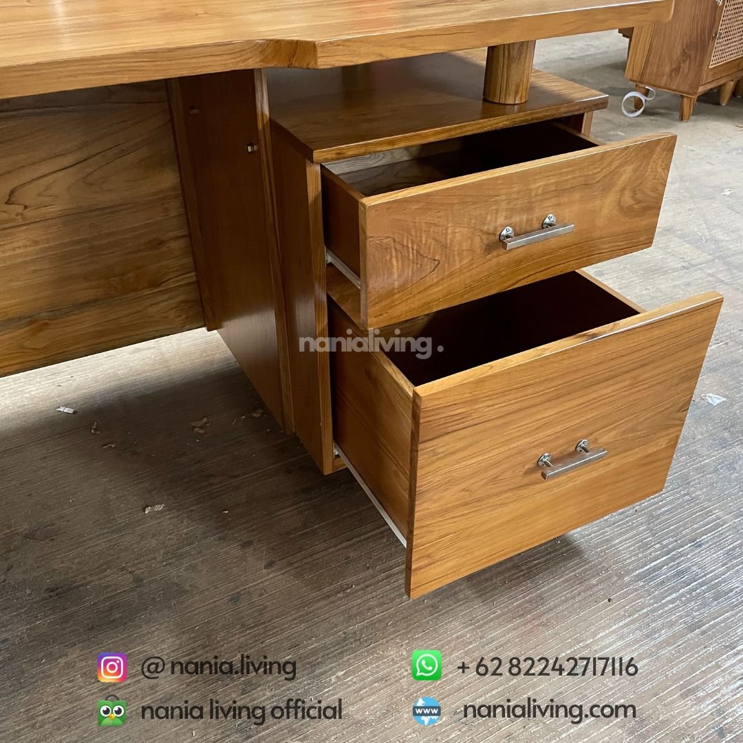 drawer L-shape Full Teak Workbench