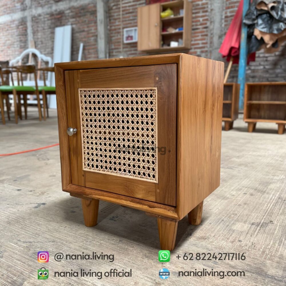 detail Rattan Combination Retro Nightstand