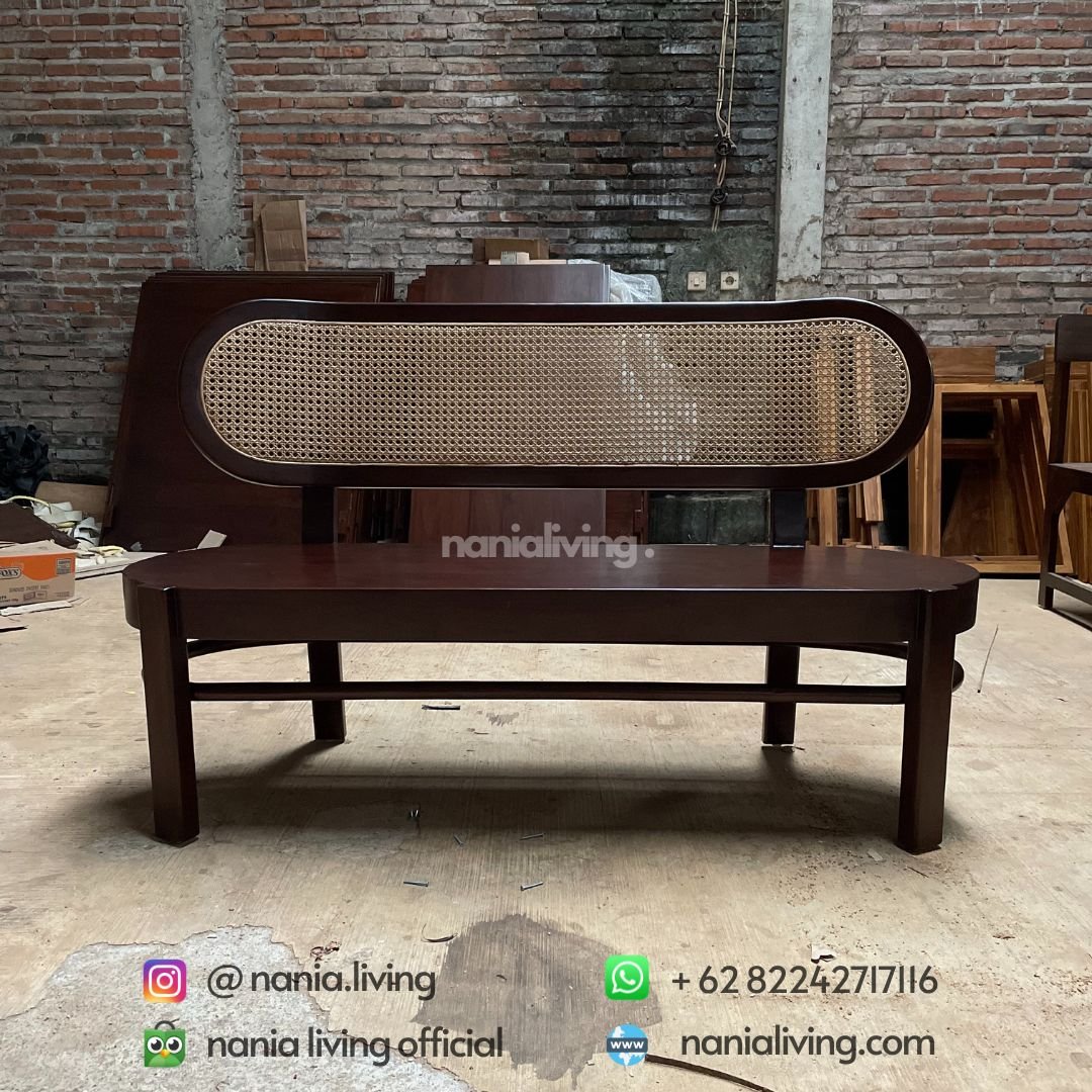 Rattan Combination Teak Seating Bench 2 Rattan Combination Teak Seating Bench