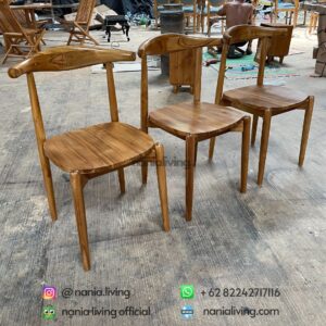 side Teak Horn Cafe Chairs