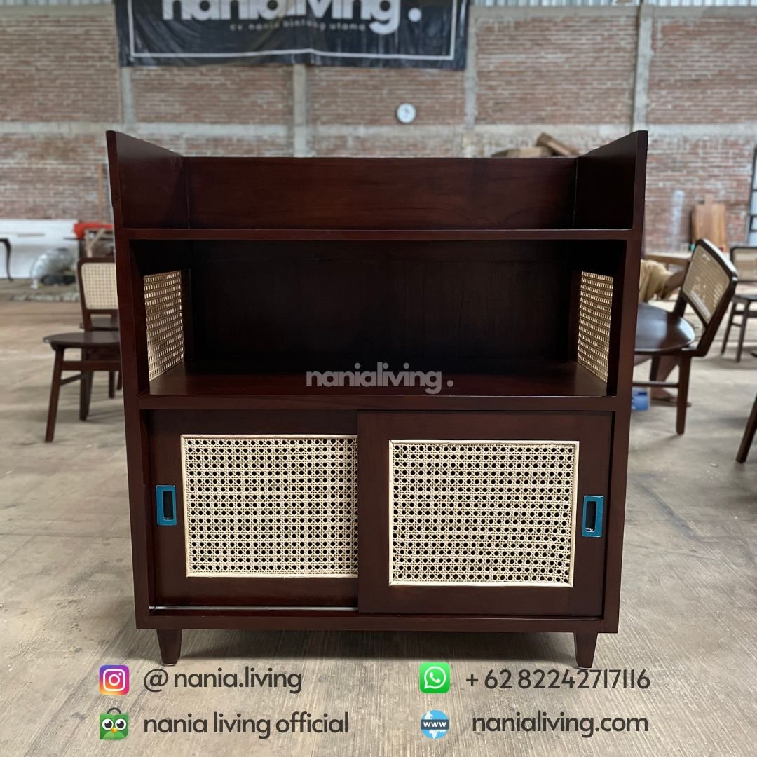 Teak Kitchen Cabinetry Rattan Combination 3 side Teak Kitchen Cabinetry Rattan Combination