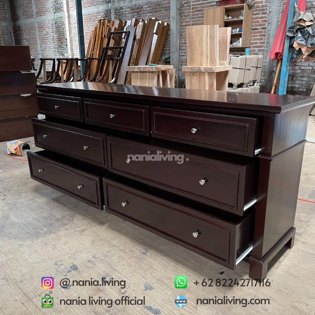 Classic Minimalist Teak Wood Sideboard 2 drawer Classic Minimalist Teak Wood Sideboard