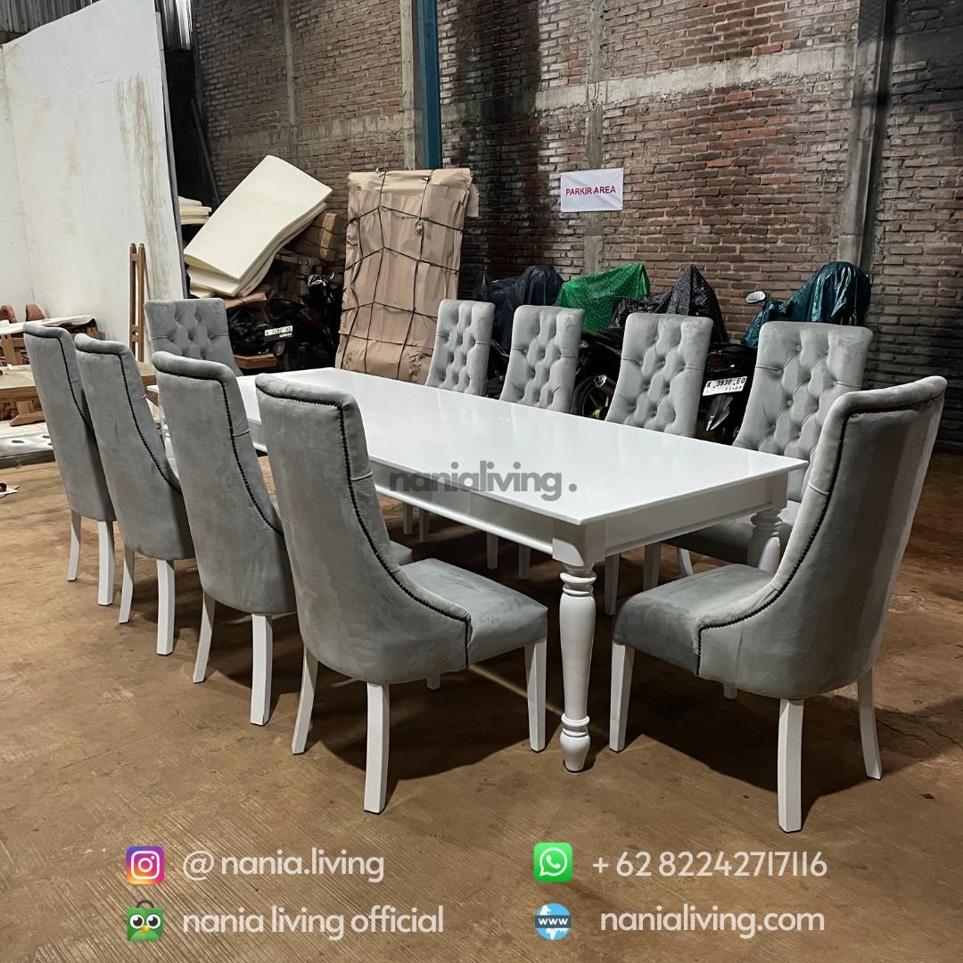 Duco White Dining Table 10 Chairs 2 Duco White Dining Table 10 Chairs