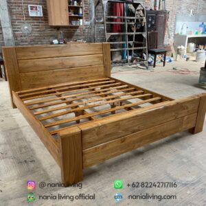 Teak Natural Minimalist Bed