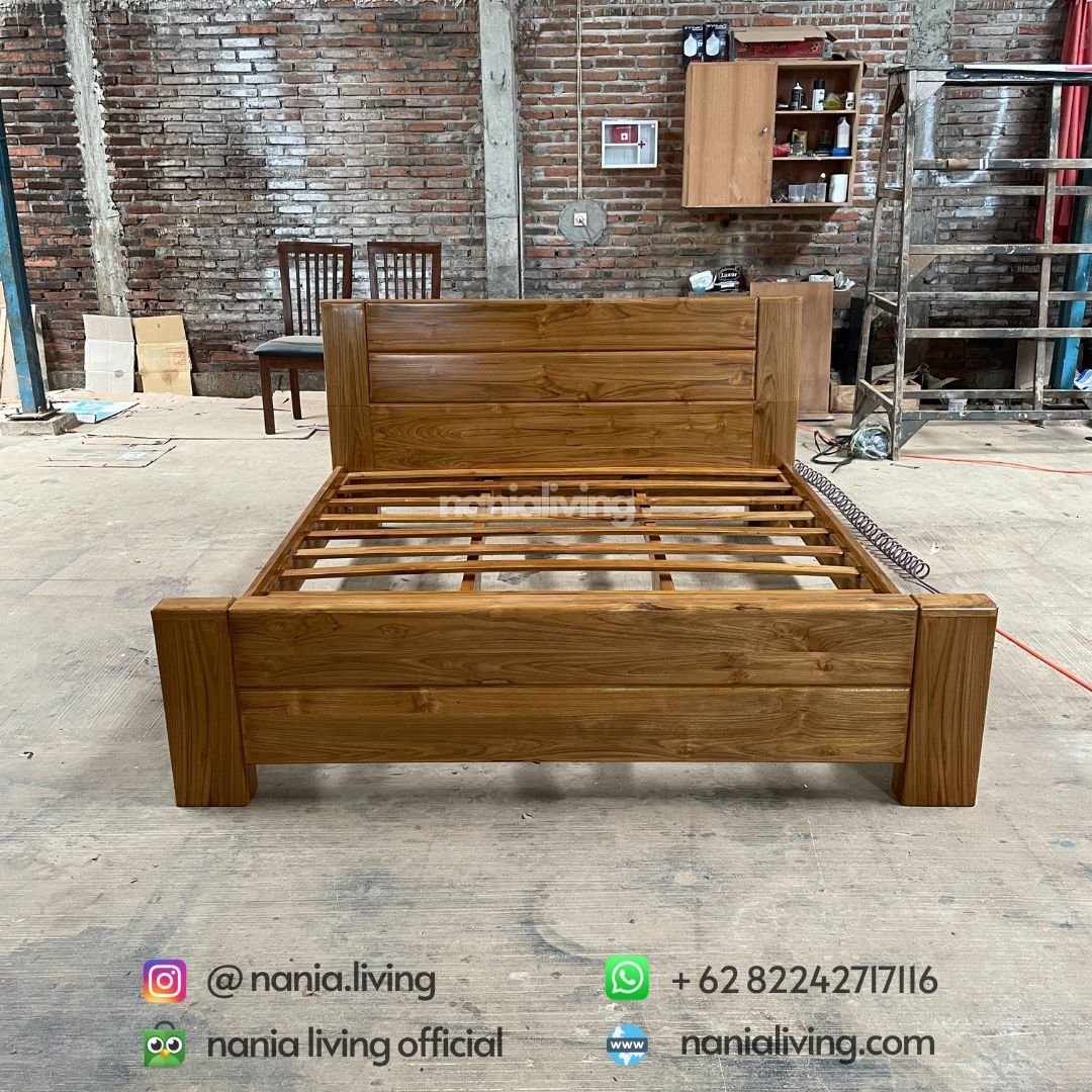 Teak Natural Minimalist Bed 5 cv nania bintang utama