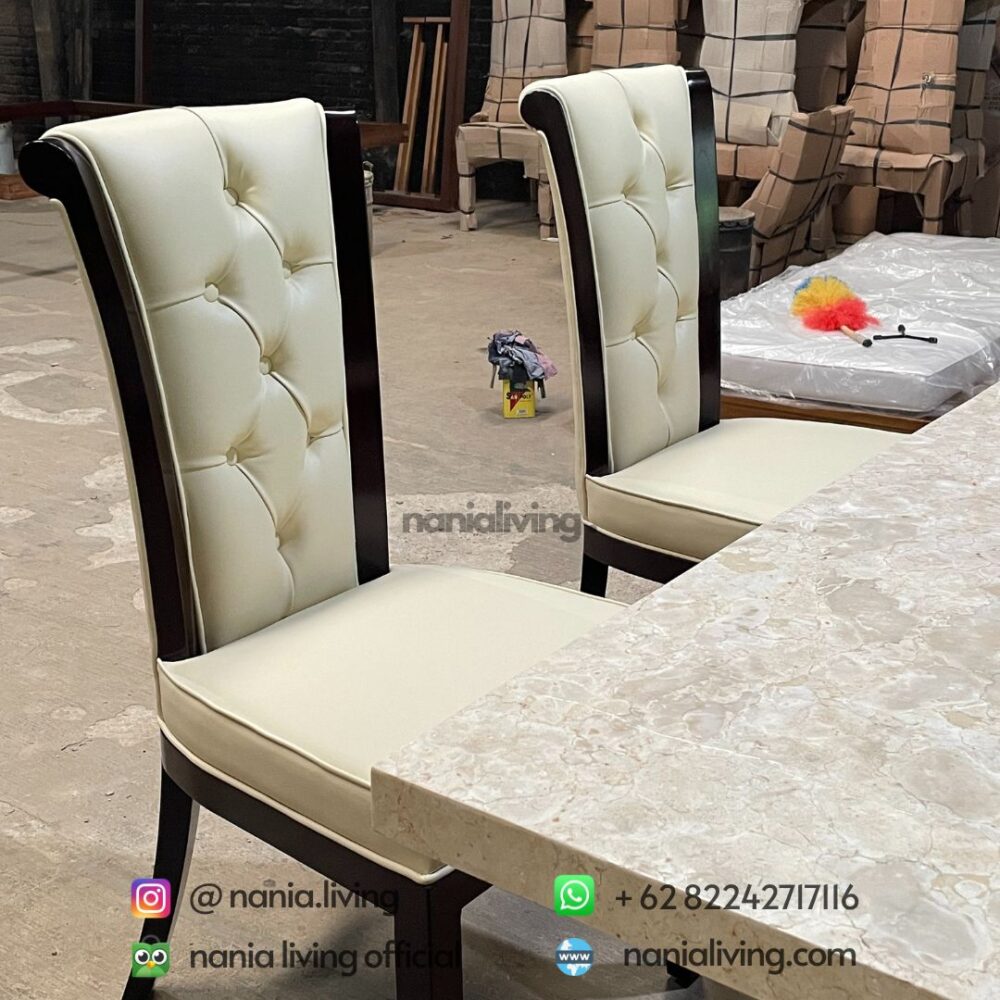 chair Marble Dining Table Set With Diamond Pattern Dining Chairs