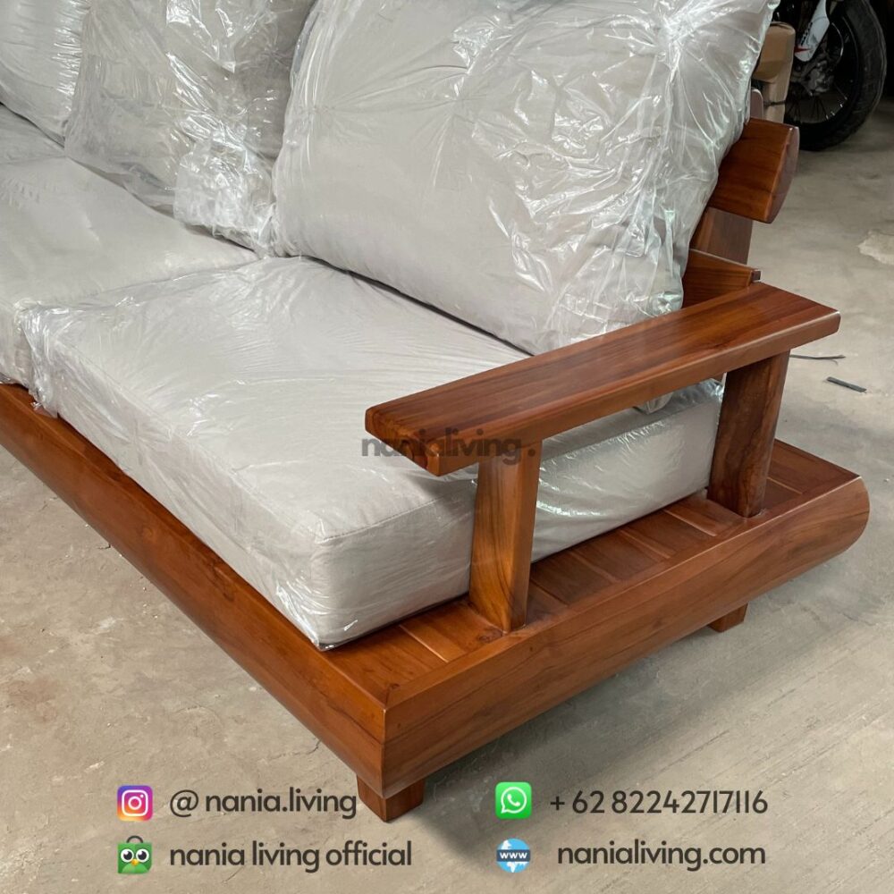 side Teak Outdoor Living Sofa Set