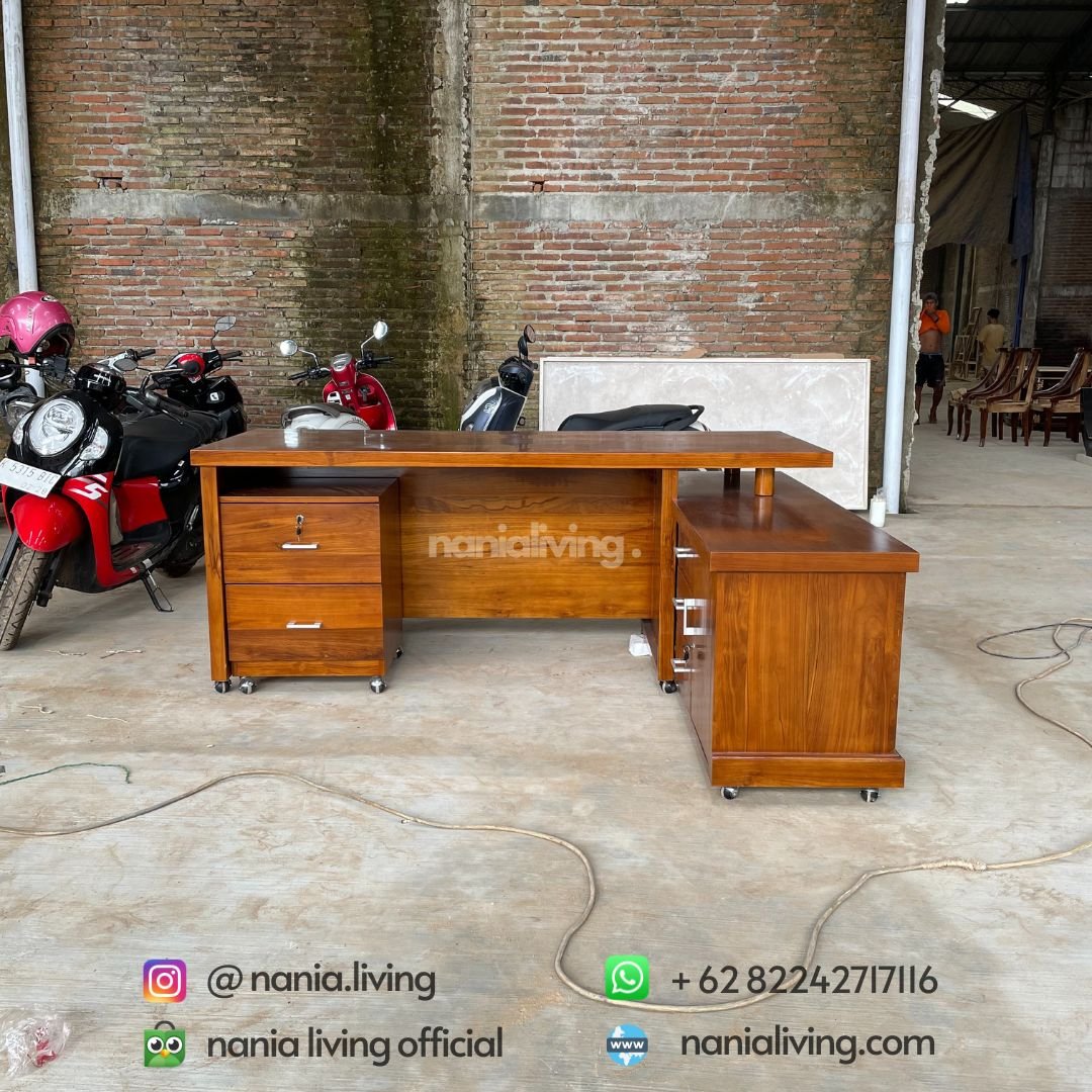 Modern L Shape Teak Worktop 1 nanialiving