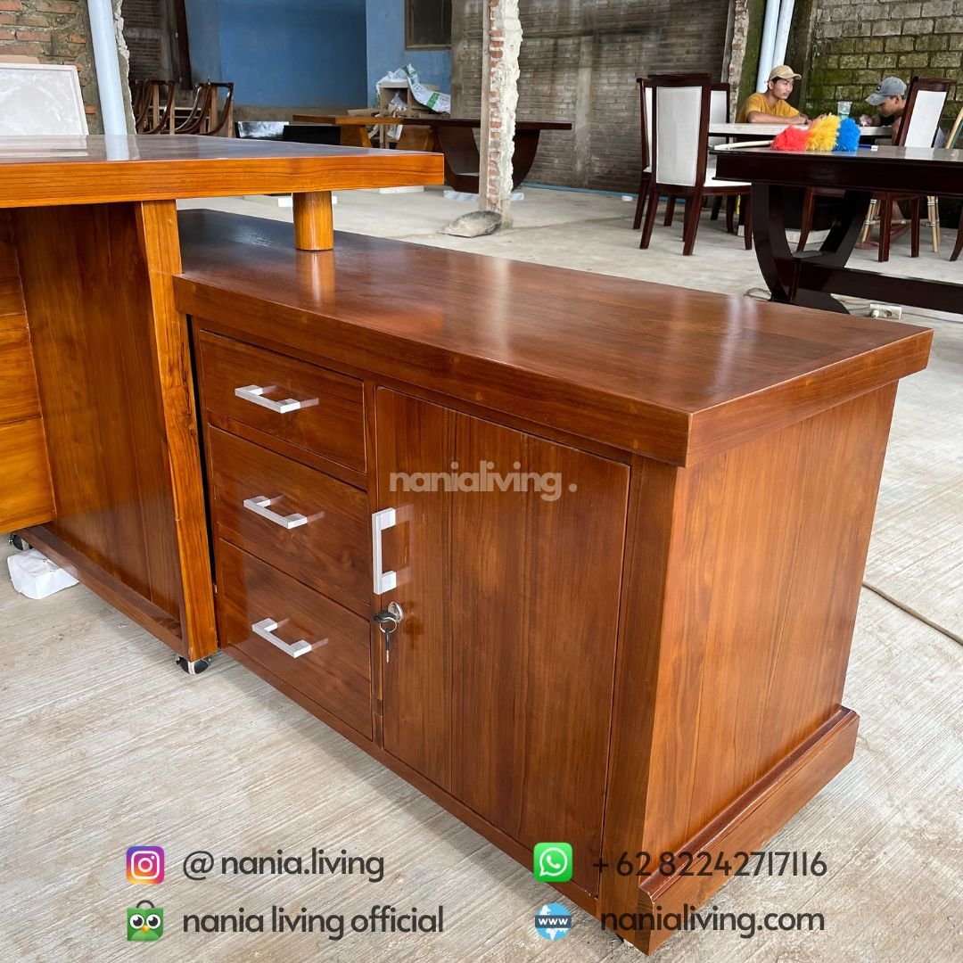 Modern L Shape Teak Worktop 2 Modern L Shape Teak Worktop