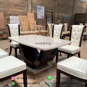 Semi Oval Marble Dining Table