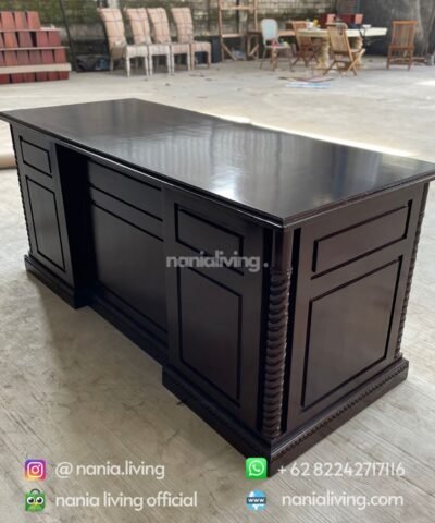 back Minimalist Teak Workbench