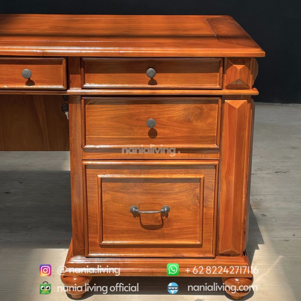side Classic Teak Office Workspace