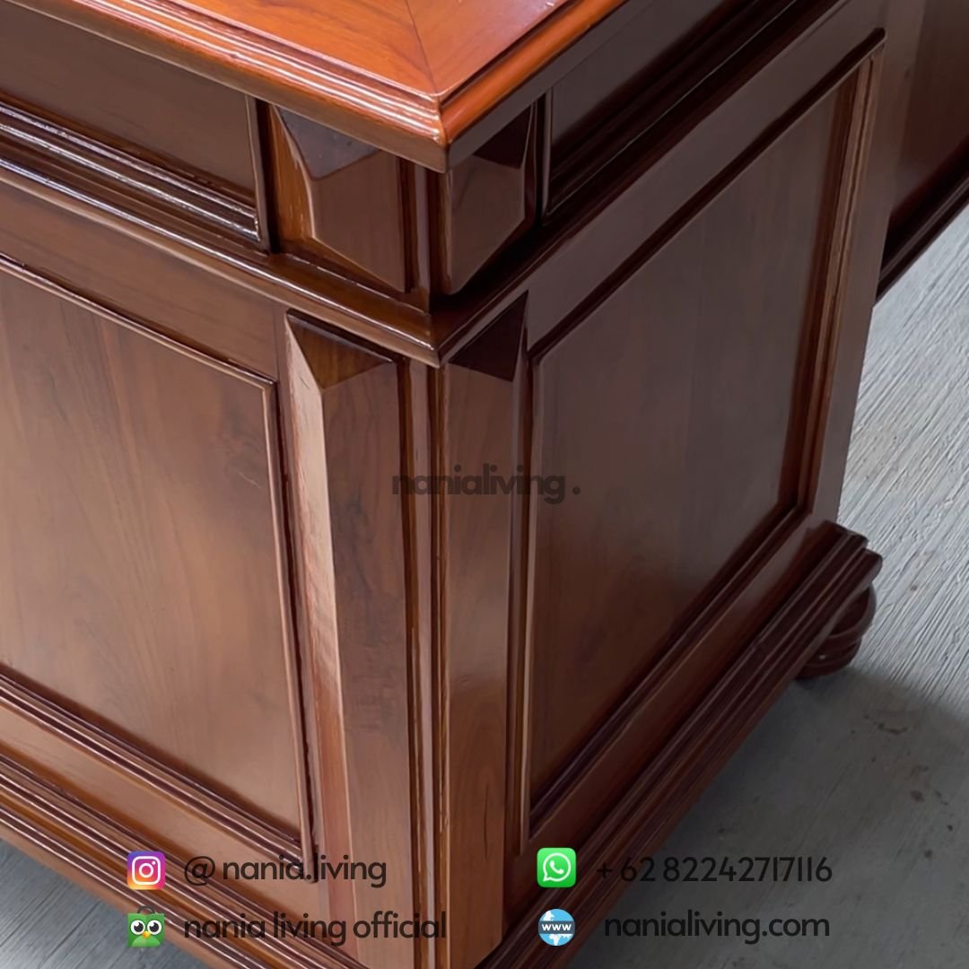 Classic Teak Office Workspacev 7 side back Classic Teak Office Workspace