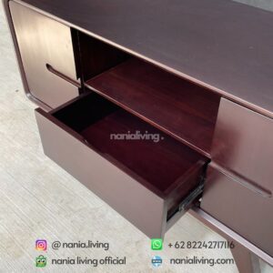 drawer Minimalist Teak Retro Petite Tv Table