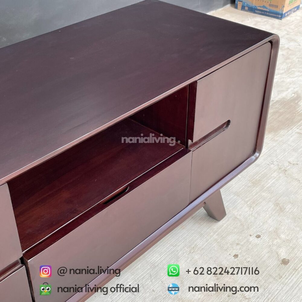 detail Minimalist Teak Retro Petite Tv Table
