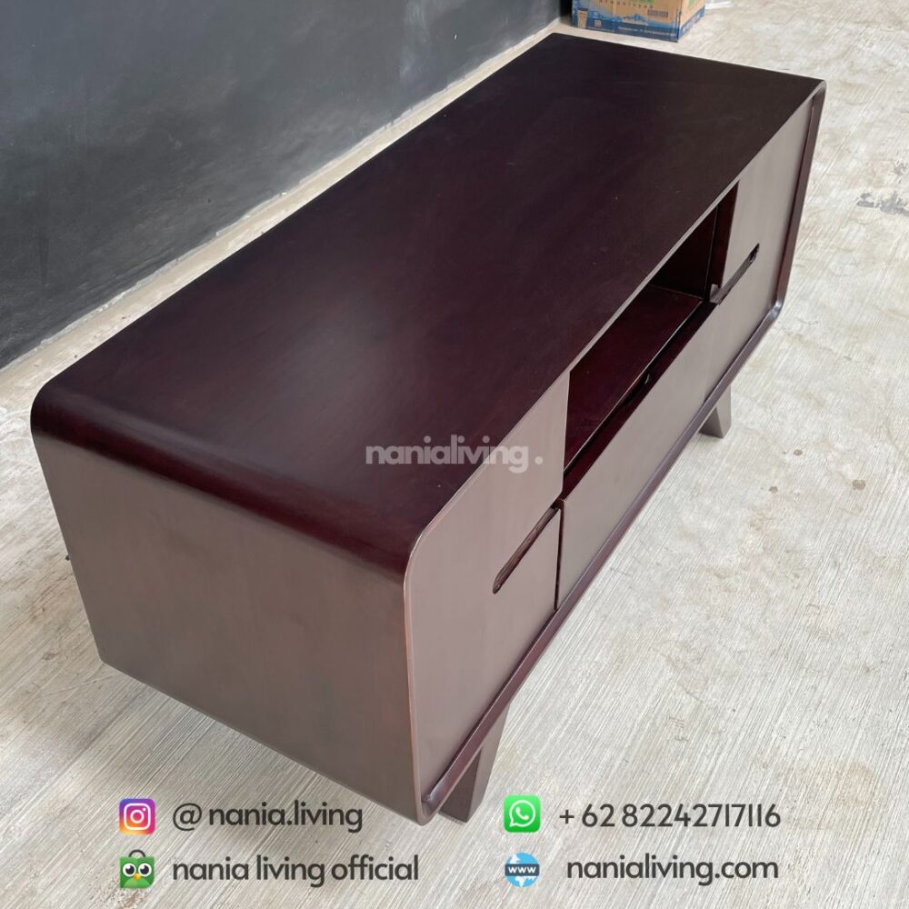 side Minimalist Teak Retro Petite Tv Table