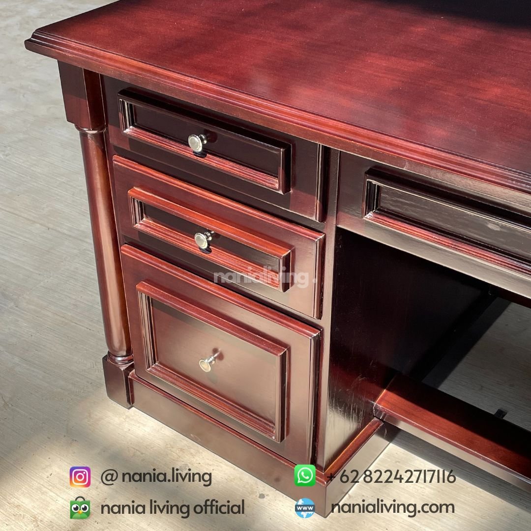 Teak Director's Office Desk 4 drawer Teak Director's Office Desk