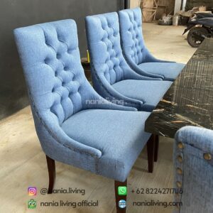chair Eight-seater Portoro Marble Dining Table Set