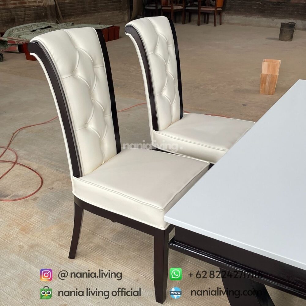 chair Modern White Top Dining Table Set 6 Dining Chairs