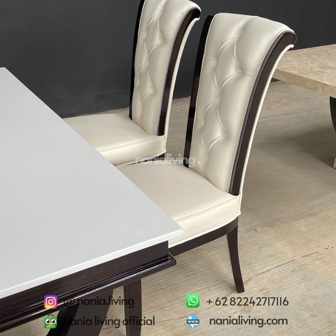 Modern White Top Dining Table Set 6 Dining Chairs 4 detail Modern White Top Dining Table Set 6 Dining Chairs