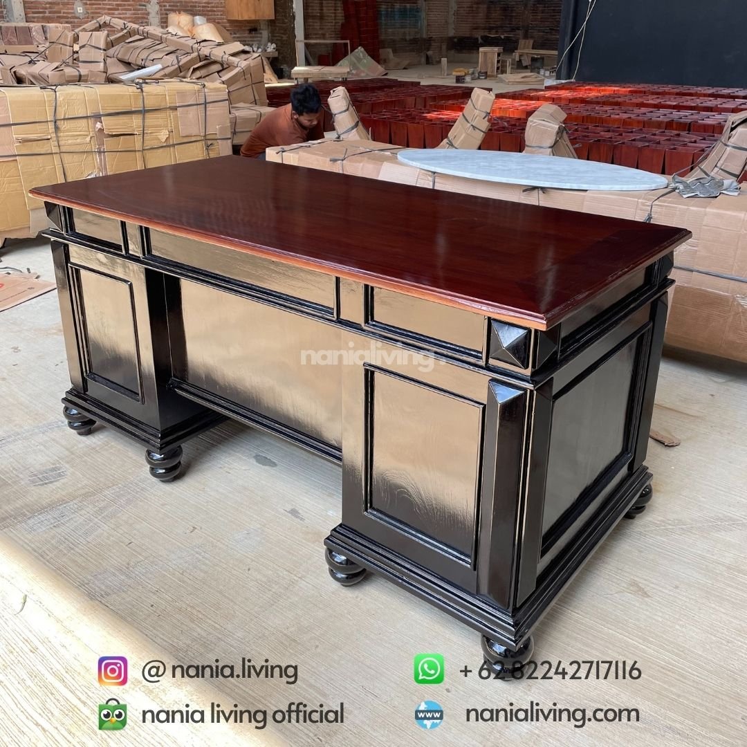 back Full Teak Director's Office Desk